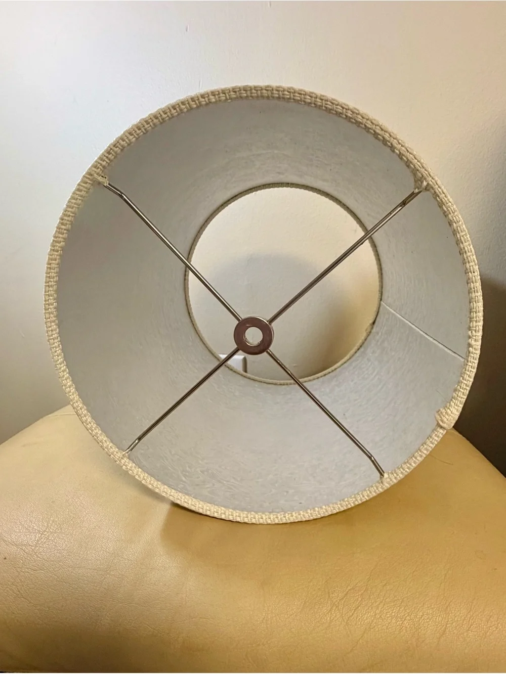 Neutral Cream Textured Drum Lampshade 10” W x 11 L